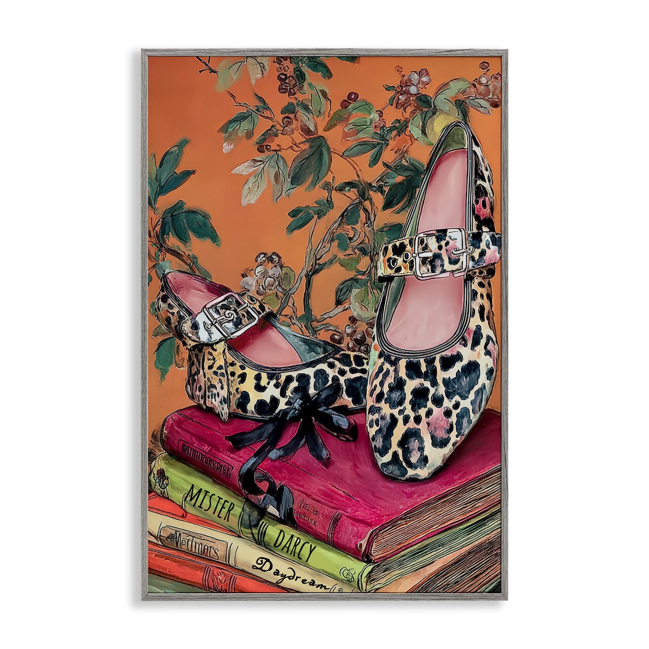 Stupell Industries On My Feet Shoes & Books Framed Giclee, design by Annabelle Hall